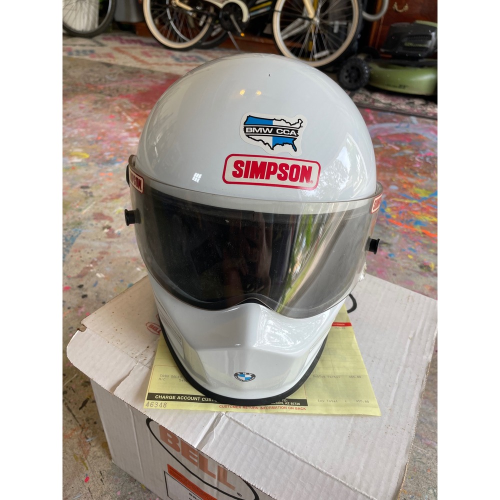 Simpson‎ Super Bandit White Racing Helmet BMW CCA Snell Certified